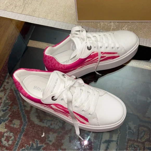 Michael Kors Fuchsia and White Women's Sneakers - Picture 6 of 12